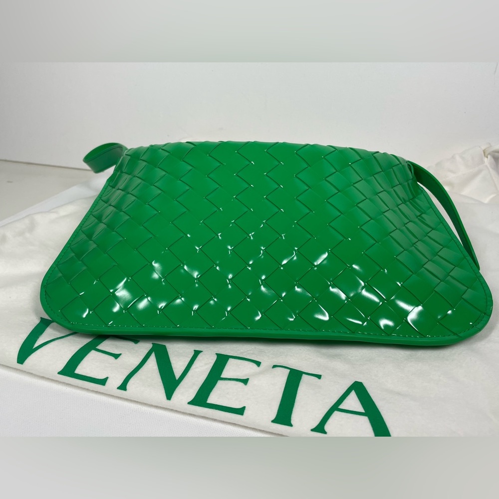 BRAND NEW BOTTEGA VENETA GREEN INTRECCIATO WEAVE SHOULDER LEATHER BAG PURSE - Picture 10 of 13